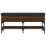 barna tölgy színű szerelt fa cipőtároló pad 102 x 32 x 45 cm