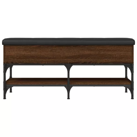 barna tölgy színű szerelt fa cipőtároló pad 102 x 32 x 45 cm