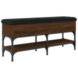 barna tölgy színű szerelt fa cipőtároló pad 102 x 32 x 45 cm