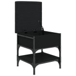 fekete szerelt fa cipőtároló pad 42 x 42 x 45 cm