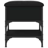 fekete szerelt fa cipőtároló pad 42 x 42 x 45 cm