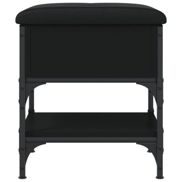 fekete szerelt fa cipőtároló pad 42 x 42 x 45 cm