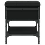 fekete szerelt fa cipőtároló pad 42 x 42 x 45 cm