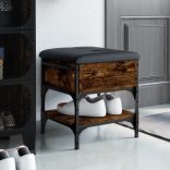 füstös tölgy színű szerelt fa cipőtároló pad 42 x 42 x 45 cm