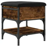 füstös tölgy színű szerelt fa cipőtároló pad 42 x 42 x 45 cm