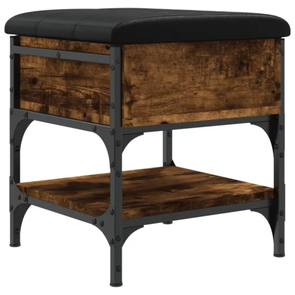 füstös tölgy színű szerelt fa cipőtároló pad 42 x 42 x 45 cm