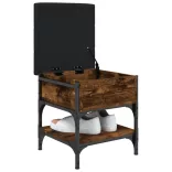 füstös tölgy színű szerelt fa cipőtároló pad 42 x 42 x 45 cm