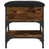 füstös tölgy színű szerelt fa cipőtároló pad 42 x 42 x 45 cm