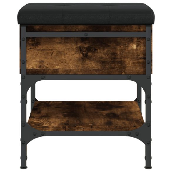 füstös tölgy színű szerelt fa cipőtároló pad 42 x 42 x 45 cm