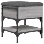 szürke sonoma színű szerelt fa cipőtároló pad 42 x 42 x 45 cm