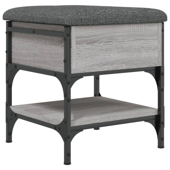 szürke sonoma színű szerelt fa cipőtároló pad 42 x 42 x 45 cm