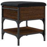 barna tölgy színű szerelt fa cipőtároló pad 42 x 42 x 45 cm