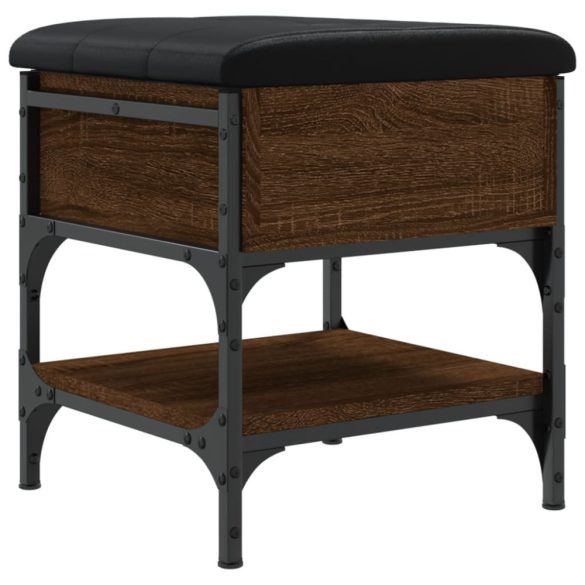 barna tölgy színű szerelt fa cipőtároló pad 42 x 42 x 45 cm