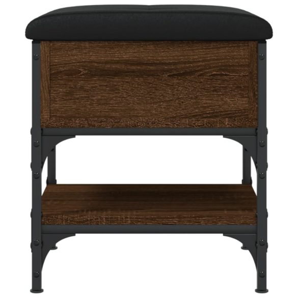 barna tölgy színű szerelt fa cipőtároló pad 42 x 42 x 45 cm