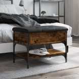 füstös tölgy színű szerelt fa cipőpad 62 x 42 x 45 cm