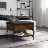 füstös tölgy színű szerelt fa cipőpad 62 x 42 x 45 cm