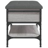 szürke sonoma színű szerelt fa cipőtároló pad 62 x 42 x 45 cm