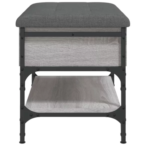 szürke sonoma színű szerelt fa cipőtároló pad 62 x 42 x 45 cm