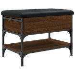 barna tölgyszínű szerelt fa cipőtároló pad 62 x 42 x 45 cm