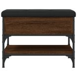 barna tölgyszínű szerelt fa cipőtároló pad 62 x 42 x 45 cm