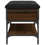 barna tölgyszínű szerelt fa cipőtároló pad 62 x 42 x 45 cm