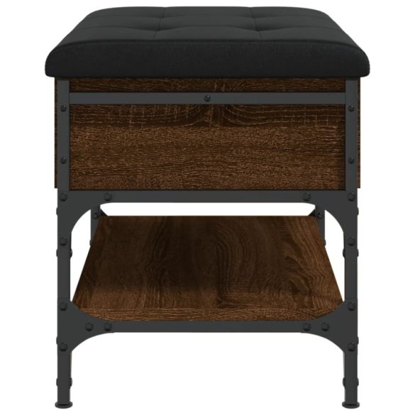 barna tölgyszínű szerelt fa cipőtároló pad 62 x 42 x 45 cm