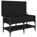 fekete szerelt fa cipőtároló pad 82 x 42 x 45 cm