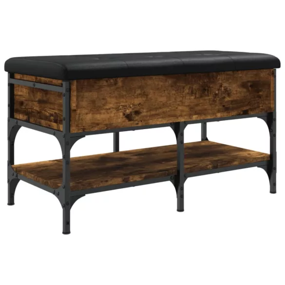 füstös tölgy színű szerelt fa cipőtároló pad 82 x 42 x 45 cm