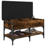 füstös tölgy színű szerelt fa cipőtároló pad 82 x 42 x 45 cm