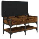 füstös tölgy színű szerelt fa cipőtároló pad 82 x 42 x 45 cm