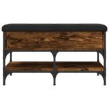 füstös tölgy színű szerelt fa cipőtároló pad 82 x 42 x 45 cm