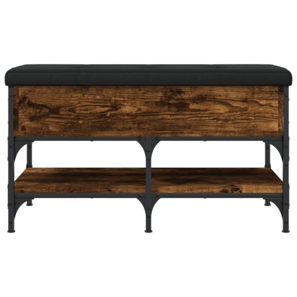 füstös tölgy színű szerelt fa cipőtároló pad 82 x 42 x 45 cm