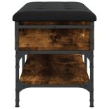 füstös tölgy színű szerelt fa cipőtároló pad 82 x 42 x 45 cm