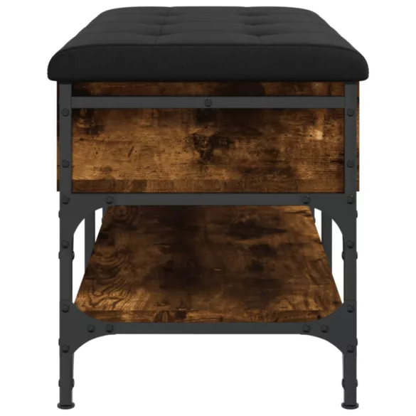 füstös tölgy színű szerelt fa cipőtároló pad 82 x 42 x 45 cm