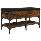 füstös tölgy színű szerelt fa cipőtároló pad 82 x 42 x 45 cm