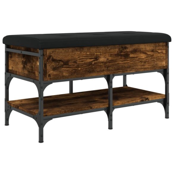 füstös tölgy színű szerelt fa cipőtároló pad 82 x 42 x 45 cm