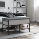 szürke sonoma színű szerelt fa cipőtároló pad 82 x 42 x 45 cm