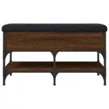 barna tölgy színű szerelt fa cipőtároló pad 82 x 42 x 45 cm