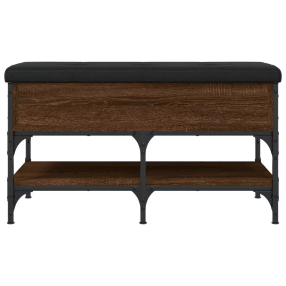 barna tölgy színű szerelt fa cipőtároló pad 82 x 42 x 45 cm