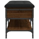 barna tölgy színű szerelt fa cipőtároló pad 82 x 42 x 45 cm