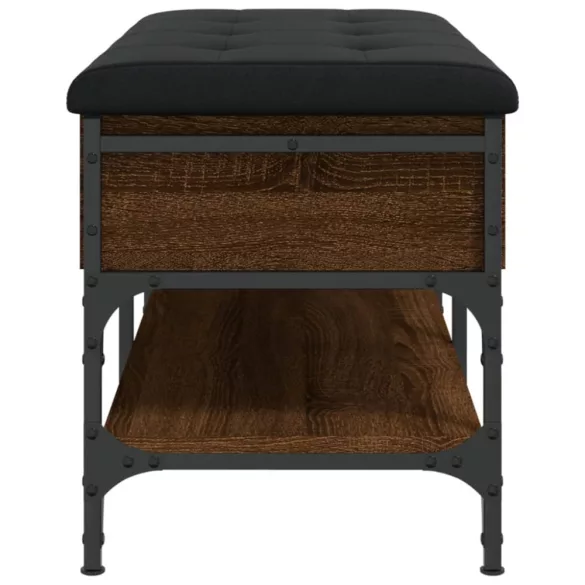 barna tölgy színű szerelt fa cipőtároló pad 82 x 42 x 45 cm