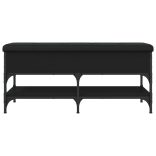 fekete szerelt fa cipőtároló pad 102 x 42 x 45 cm