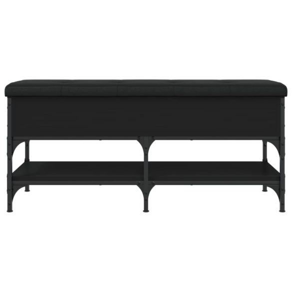 fekete szerelt fa cipőtároló pad 102 x 42 x 45 cm