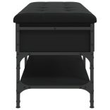 fekete szerelt fa cipőtároló pad 102 x 42 x 45 cm