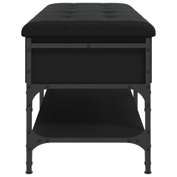 fekete szerelt fa cipőtároló pad 102 x 42 x 45 cm