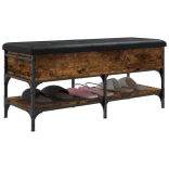 füstös tölgy színű szerelt fa cipőtároló pad 102 x 42 x 45 cm