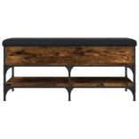 füstös tölgy színű szerelt fa cipőtároló pad 102 x 42 x 45 cm