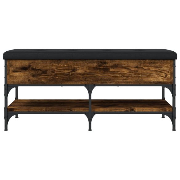 füstös tölgy színű szerelt fa cipőtároló pad 102 x 42 x 45 cm