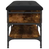 füstös tölgy színű szerelt fa cipőtároló pad 102 x 42 x 45 cm