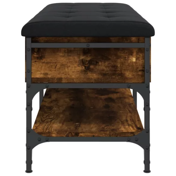 füstös tölgy színű szerelt fa cipőtároló pad 102 x 42 x 45 cm